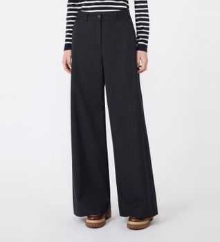 Weekend Max Mara para mujer. 2625136092650 Pantalón Ancho Bravo marino (38), Casual, Lana