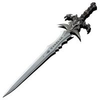 espada world of warcraft replica frostmourne de arthas en tamano real de 120 cm hecha en acero inoxidable y con peana de pared incluida - espada decorativa sin filo