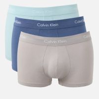 calvin klein three-pack cotton-blend low-rise trunks - xl