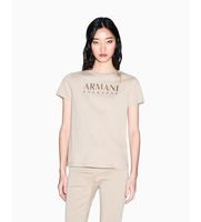ax armani exchange para mujer xw002294af17172u6223 camiseta sencilla beige l casual algodon manga corta