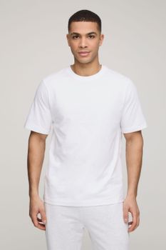 Camiseta Básica Con Cuello De Caja, Blanco