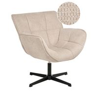 sillon auxiliar tapizado con asiento curvo estructura giratoria asiento retro beige auma
