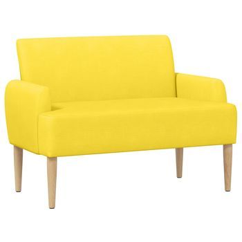 Sofá Amoroso Con Botones Acolchados Amarillo Claro Tela De Pana Vidaxl