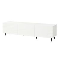 mueble de tv blanco de 180 cm para televisores de hasta 80 pulgadas 3 puertas abatibles