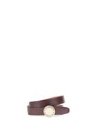 cinturon de piel con hebilla metalica con esmalte negro bordeaux taglia unica