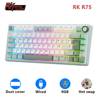 teclado mecanico rk royal kludge r75 con cable 80 teclas retroiluminacion rgb intercambiable en caliente teclado gamer espanol teclas mda pbt