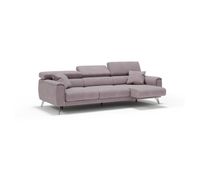 caravaggio sofa de 3 plazas extensibles con reposacabezas ajustables en tejido impermeable 244 cm rosa