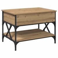 mesa de cafe - mesa de centro - mesa baja roble artesanal 70x50x50cm madera contrachapada