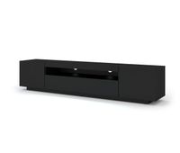 el soporte de tv aura de estilo moderno mide 42x200x37 cm e incluye 4 estantes y 3 puertas