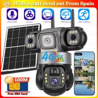 camaras solares 4g ip inalambricas con sim 100m de datos camara cctv seguridad inteligente para el hogar proteccion 3 lentes monitor videovigilancia remota ptz