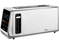 tostadora - ufesa onetouch duo plus 1450 w 2 ranuras largas extra anchas xl 6 niveles de tostado descongelar inox