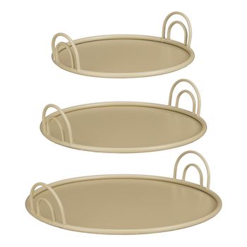 Bandeja beige beige  h9xb42xl42cm