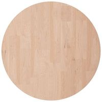 superficie de mesa  tablero escritorio redonda madera de roble sin tratar o50x4 cm