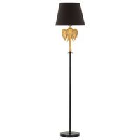 lampara de pie de metal y resina dorada y negra o 37x164 cm