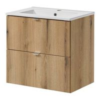 mueble de bano con lavabo newport 60x57x39 cm - efecto roble encasa
