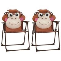 mesa y sillas de jardin infantil 3 uds  muebles de jardin con sombrilla marron