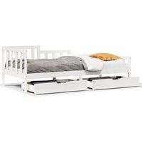 sofa cama con cajones madera maciza de pino blanca 80x200 cm vidaxl
