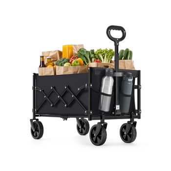 Carro De Mano Plegable De Jardín 90 L - Negro Tinta Interior