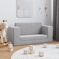sofa cama de ninos 2 plazas  sofa de salon  sofa de descanso felpa suave gris claro cfw98116