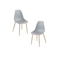 pack 2 sillas mykle de polipropileno 854638 cm - gris claro
