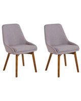 conjunto de 2 sillas de comedor  tela gris pardo