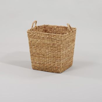 Cesto de almacenaje con asas de jacinto de agua 23 cm
