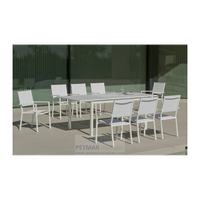 conjunto terraza jardin mesa extensible y 6 sillones aluminio