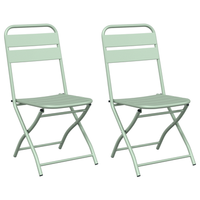 sillas de jardin plegables 2 uds verde claro 42x52x82 cm acero recubierto en polvo cfw284497