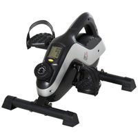 homcom mini pedal trainer para entrenamiento de piernas pedal trainer con correa de sujecion alfombrilla antideslizante