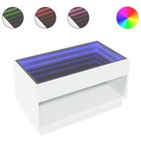 mesa de cafe - mesa de centro con infinity led blanco 90x50x50 cm