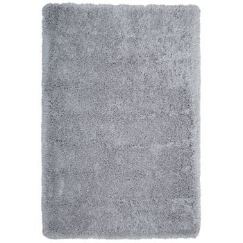 Alfombra Peluda Gris Claro De Pelo Largo 200 X 300 Cm Rectangular Con Mechones De Algodón Cide