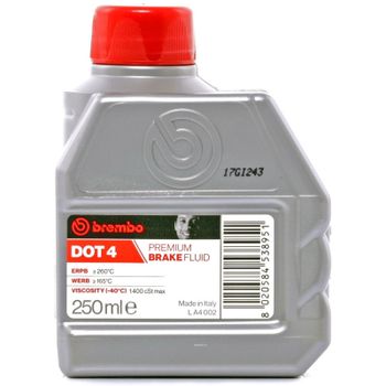Líquido de frenos y embrague Brembo DOT 4 0.25lt