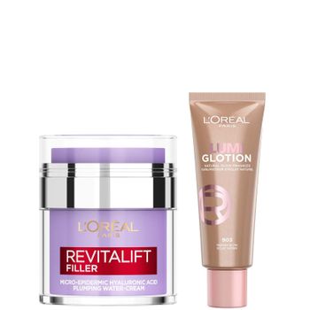 L'Oréal Paris Hyaluronic Filler Water Cream & Lumi Glotion Bundle (Various Shades) - 903 Medium Glow
