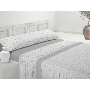 Juego De Sábanas Coralina Invierno Cady Gris Cama 150cm Donegal Collections
