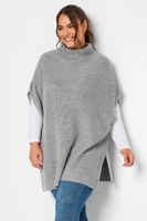 yours chaleco de punto gris con cuello alto mujer curvy y tallas grandes yours