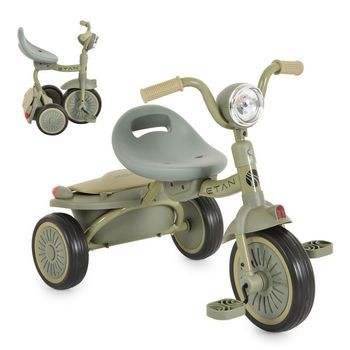 Triciclo Infantil Byox Etan Plegable Con Panel Musical Y Luces - Green