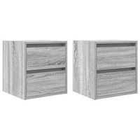 mesillas de noche de pared 2 uds gris sonoma 38x34x40 cm vidaxl