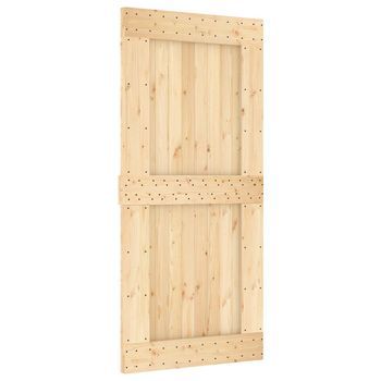 Puerta Corredera Narvik Natural Y Negro 95 X 210 Cm (213,5 Cm) Vidaxl