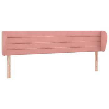 Cabecero Cama | Panel De Cabecera De Terciopelo Rosa 203x23x78/88 Cm