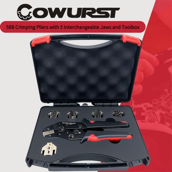 Juego de Alicates Portátiles para Crimpar Conectores de Coche SN-58B, Equipados con Cinco Mordazas y Herramienta para Pelar Cables