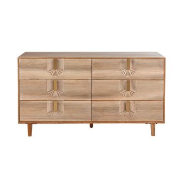 Cómoda de 6 cajones de mango macizo de 163 cm