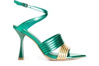 sandalias metalicas con tiras acolchadas emeraldgold 35