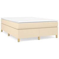 cama matrimonial  cama para adultos  estructura de cama box spring tela color crema 140x200 cm