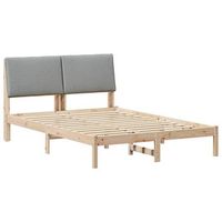 estructura de cama marron y gris claro 150 x 200 cm vidaxl