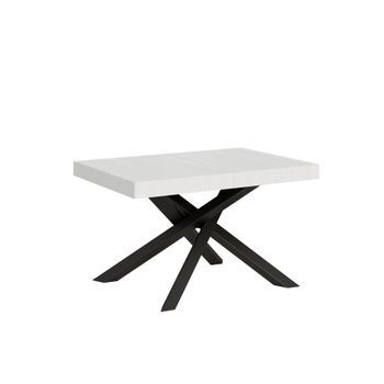 Mesa Extensible 90x120/380 Cm Volantis Fresno Blanco Patas Antracita