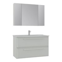 conjunto de mueble con lavabo y espejo 2 piezas  - 100 x 50 x 62 cm - cashmere
