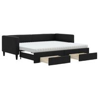 sofa cama nido con cajones tela negro 90x200 cm vidaxl
