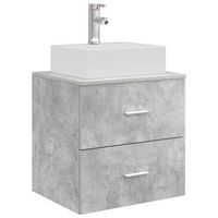 vanidad con lavabo de pared gris hormigon 495 x 41 x 625 cm vidaxl