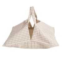 bolsa para tartas de algodon vichy blanco y marron