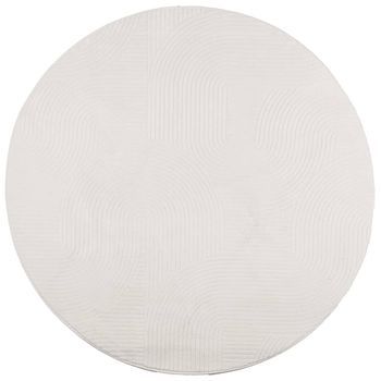 Alfombra De Pelo Corto Look Escandinavo Iza Crema Ø 160 Cm Vidaxl